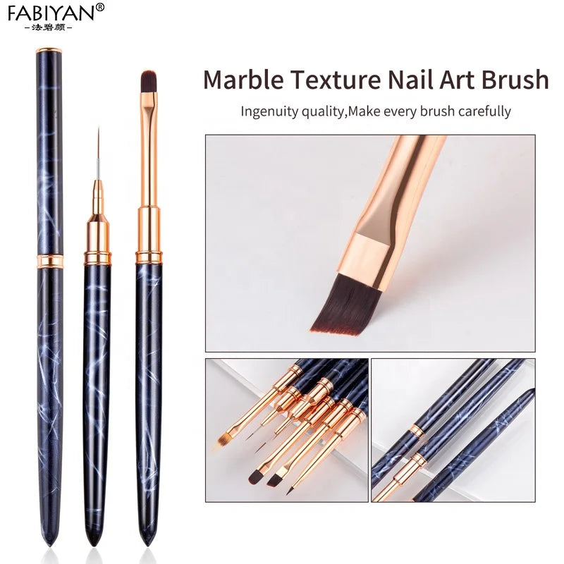 Professional Silver Handle Nail Liner Brush