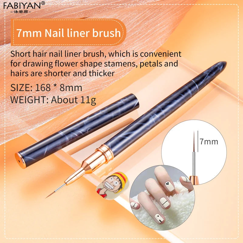 Professional Silver Handle Nail Liner Brush