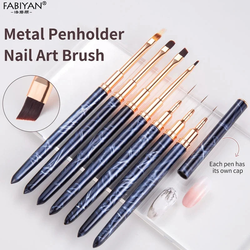 Professional Silver Handle Nail Liner Brush