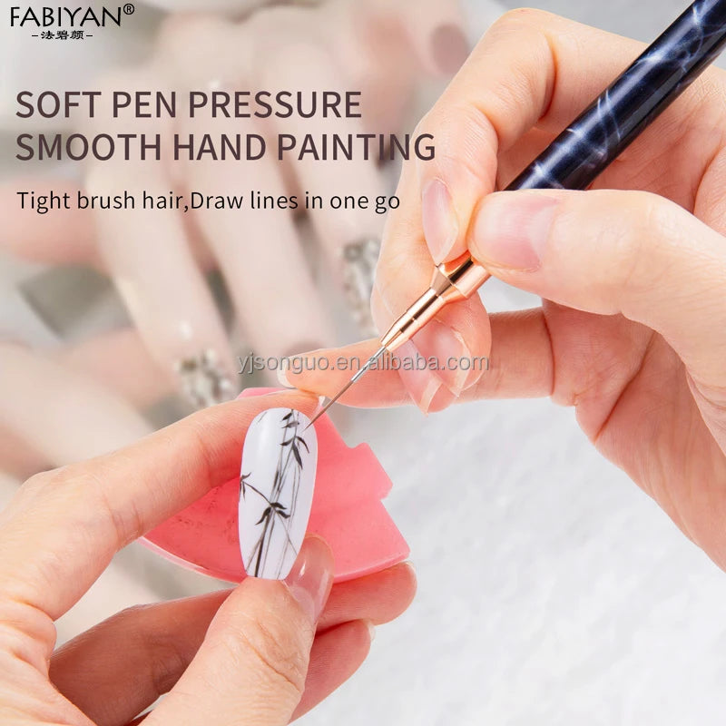 Professional Silver Handle Nail Liner Brush