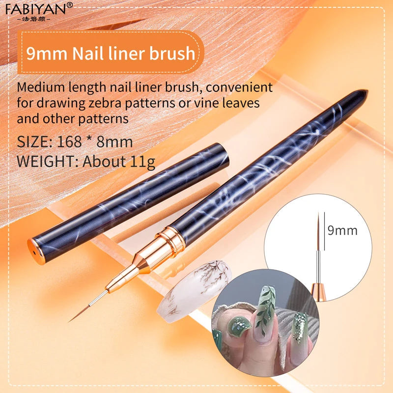Professional Silver Handle Nail Liner Brush