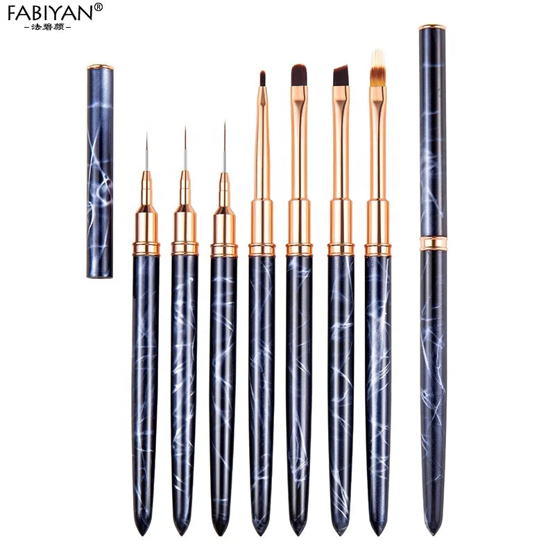 Professional Silver Handle Nail Liner Brush