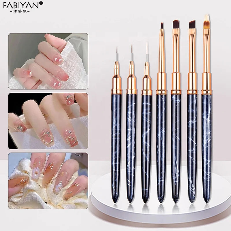 Professional Silver Handle Nail Liner Brush